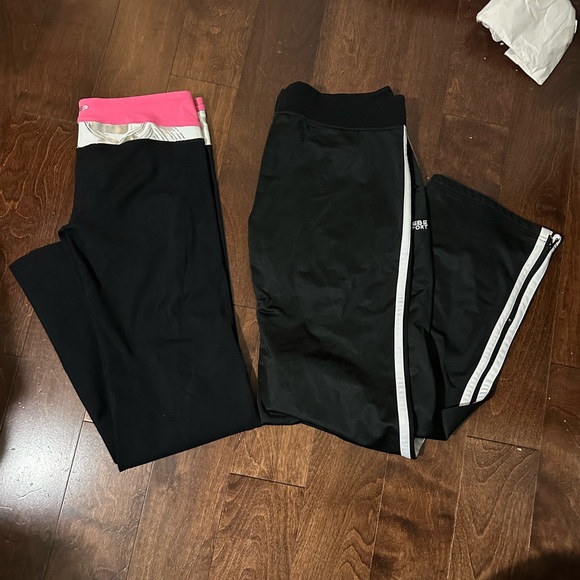 bebe Shoes - bebe Black Leggings with Pink Waistband and White Stripe Detail